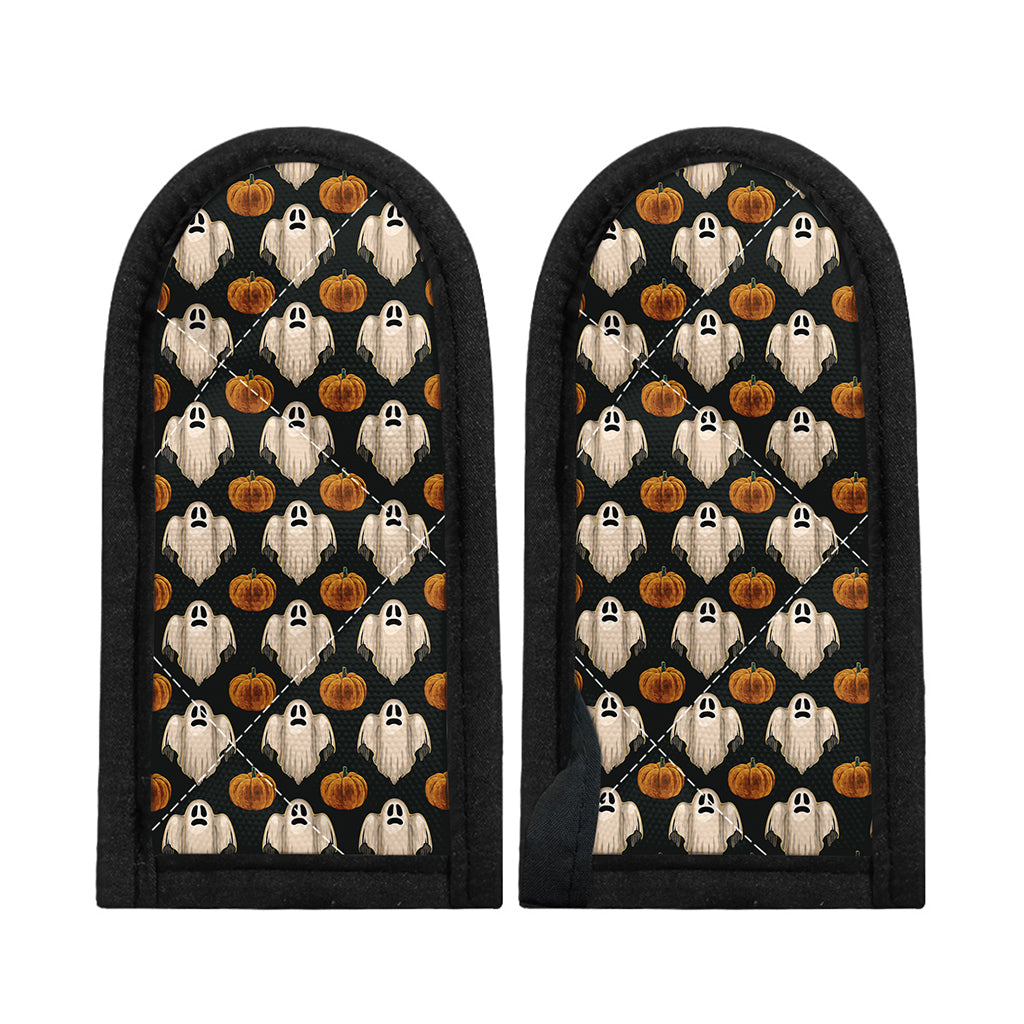 Ghost And Pumpkin Pattern Print Skillet Handle Cover