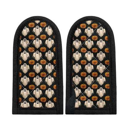 Ghost And Pumpkin Pattern Print Skillet Handle Cover