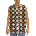 Ghost And Pumpkin Pattern Print Sleeveless Baseball Jersey