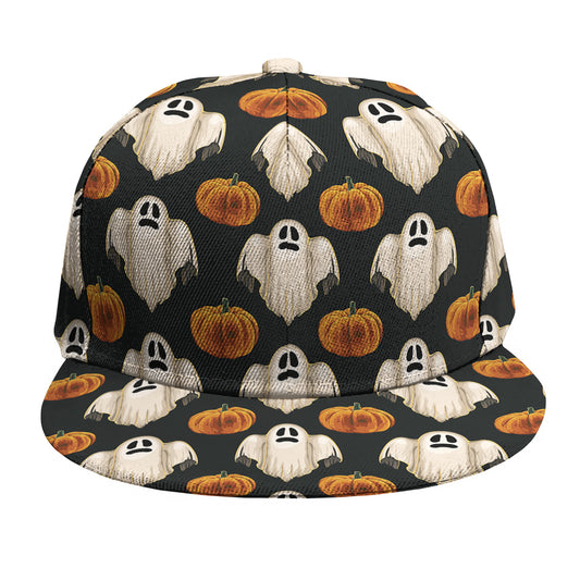 Ghost And Pumpkin Pattern Print Snapback Cap