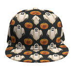 Ghost And Pumpkin Pattern Print Snapback Cap