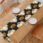 Ghost And Pumpkin Pattern Print Table Runner