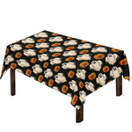 Ghost And Pumpkin Pattern Print Tablecloth