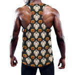 Ghost And Pumpkin Pattern Print Training Tank Top