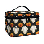 Ghost And Pumpkin Pattern Print Travel Makeup Bag