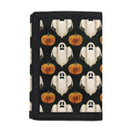 Ghost And Pumpkin Pattern Print Trifold Wallet