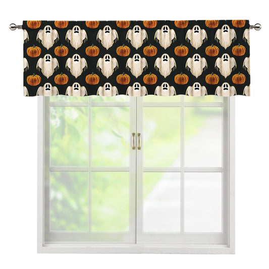 Ghost And Pumpkin Pattern Print Window Valance