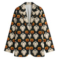 Ghost And Pumpkin Pattern Print Women's Blazer