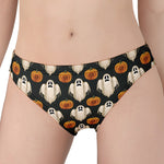 Ghost And Pumpkin Pattern Print Women's Panties