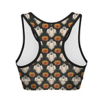 Ghost And Pumpkin Pattern Print Women's Sports Bra