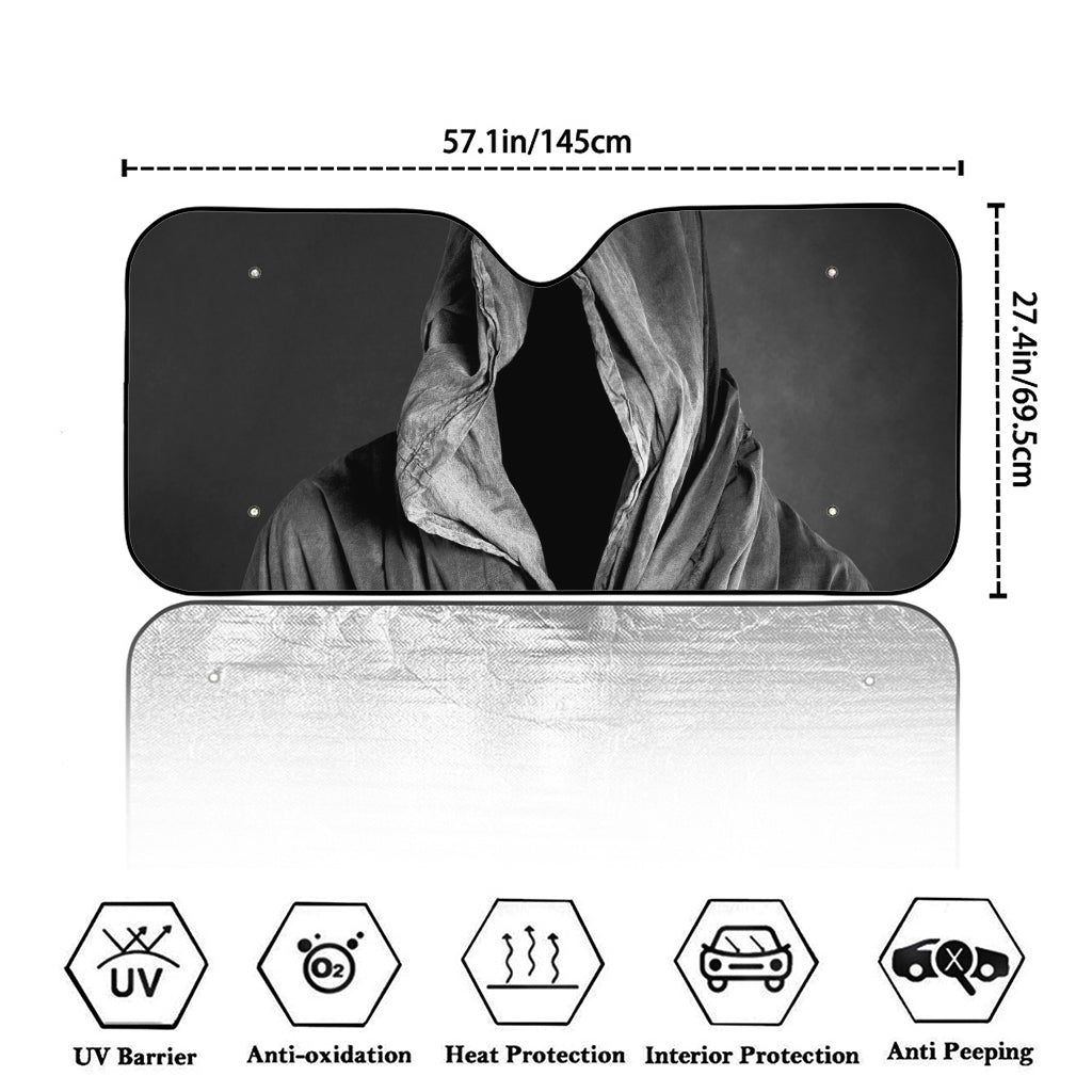 Ghost In The Darkness 3D Print Car Windshield Sun Shade