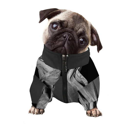 Ghost In The Darkness 3D Print Dog Zip Up Jacket