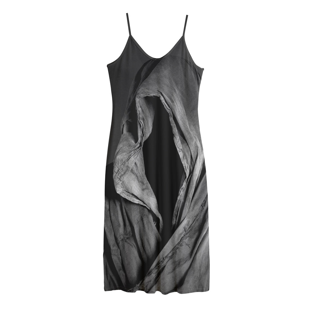 Ghost In The Darkness 3D Print Jersey Midi Cami Dress