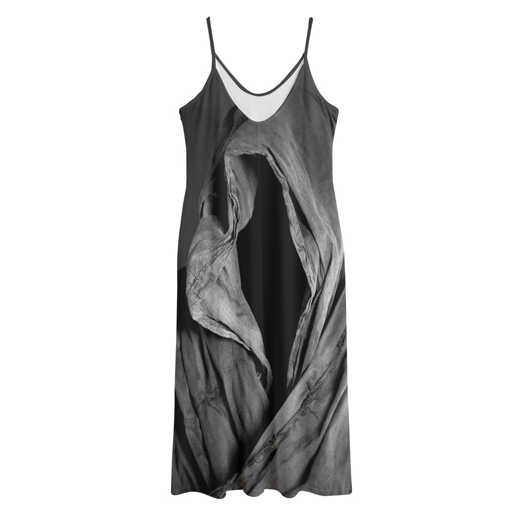 Ghost In The Darkness 3D Print Jersey Midi Cami Dress