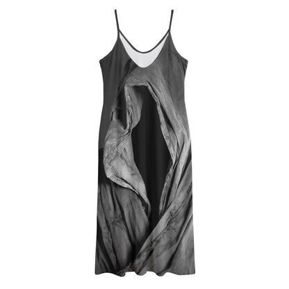 Ghost In The Darkness 3D Print Jersey Midi Cami Dress