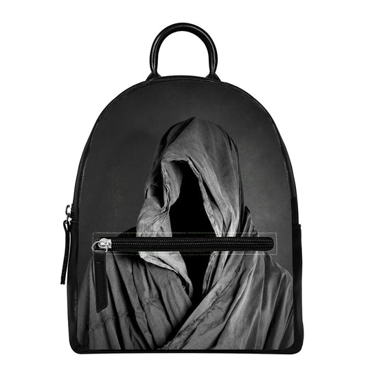 Ghost In The Darkness 3D Print Leather Backpack