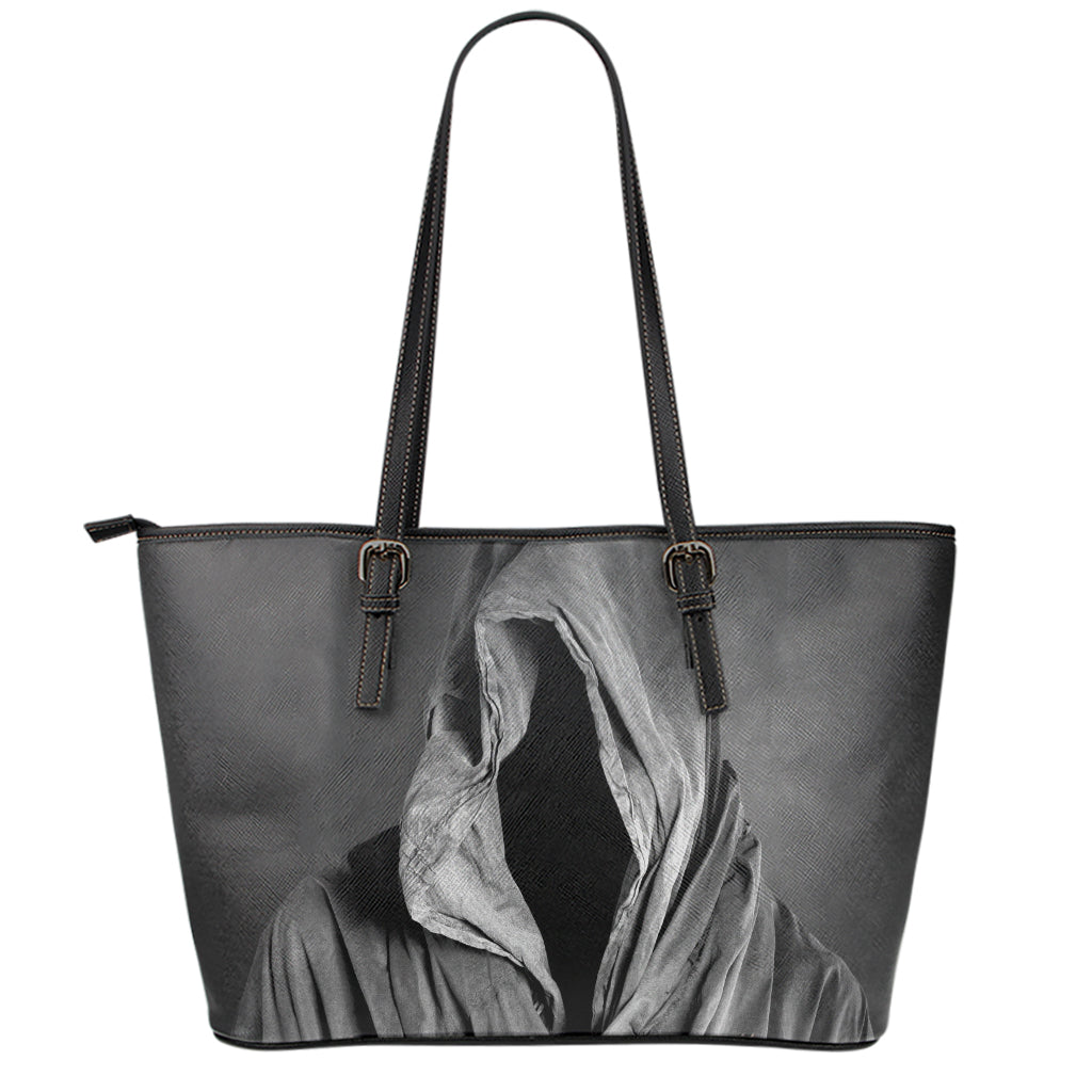 Ghost In The Darkness 3D Print Leather Tote Bag