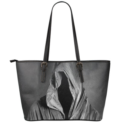 Ghost In The Darkness 3D Print Leather Tote Bag