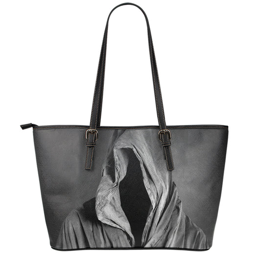 Ghost In The Darkness 3D Print Leather Tote Bag