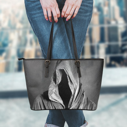 Ghost In The Darkness 3D Print Leather Tote Bag