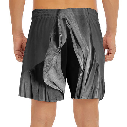 Ghost In The Darkness 3D Print Men's Split Running Shorts