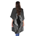 Ghost In The Darkness 3D Print Open Front Beach Cover Up
