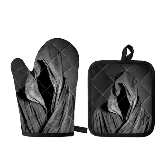 Ghost In The Darkness 3D Print Oven Mitt And Pot Holder Set