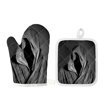 Ghost In The Darkness 3D Print Oven Mitt And Pot Holder Set