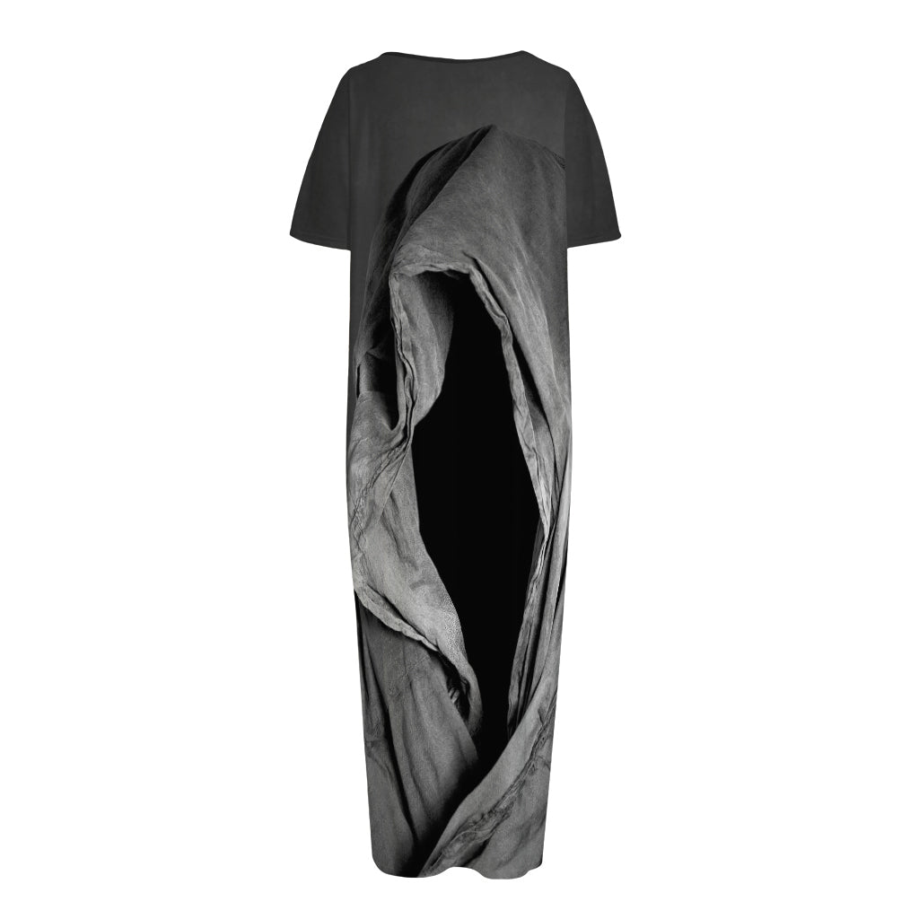 Ghost In The Darkness 3D Print Short Sleeve Long Nightdress