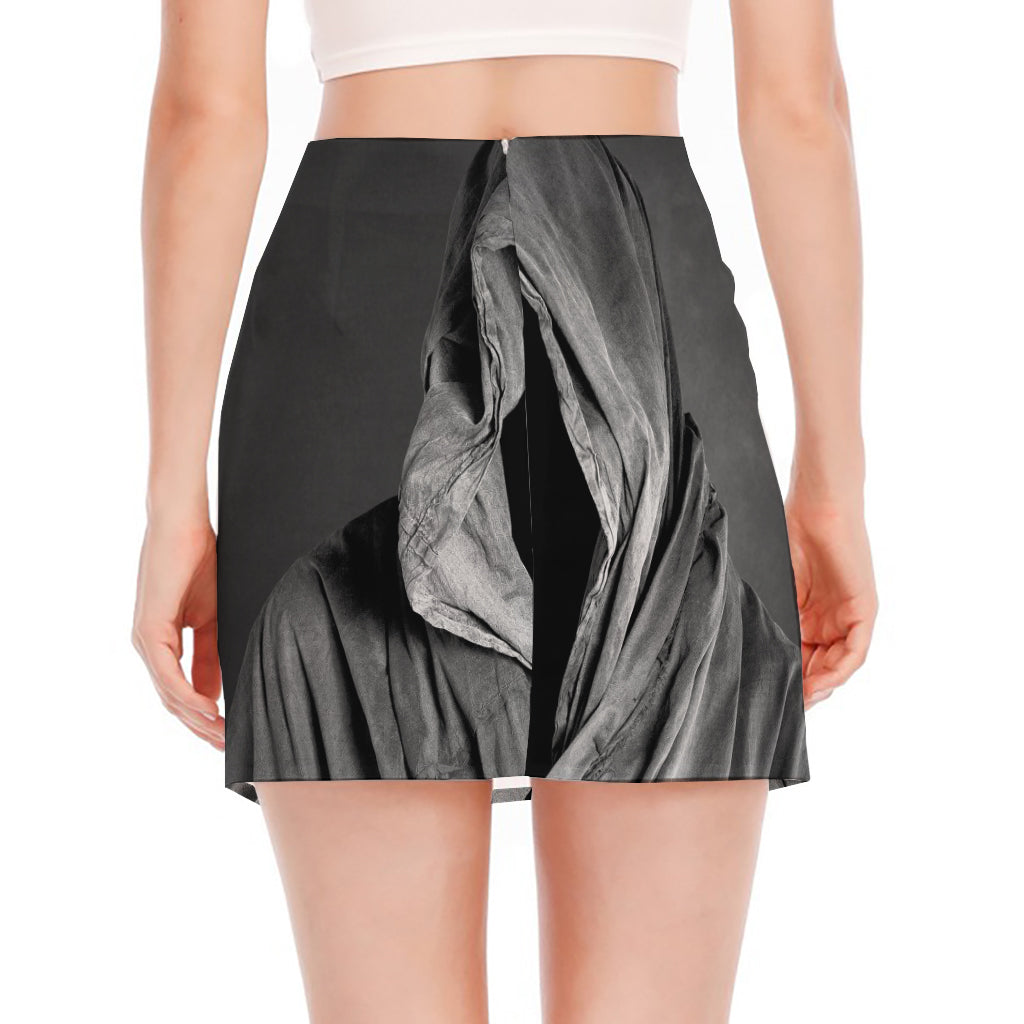 Ghost In The Darkness 3D Print Side Slit Mini Skirt