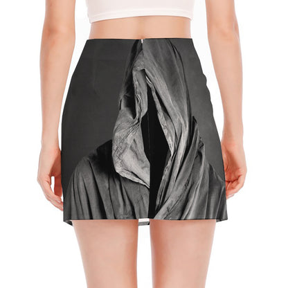 Ghost In The Darkness 3D Print Side Slit Mini Skirt