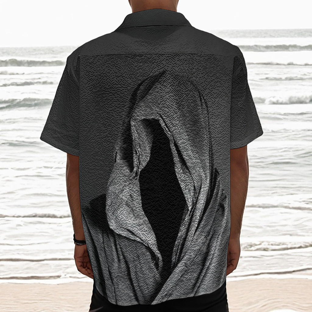 Ghost In The Darkness 3D Print Textured Short Sleeve Shirt