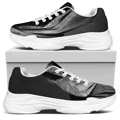 Ghost In The Darkness 3D Print White Chunky Shoes