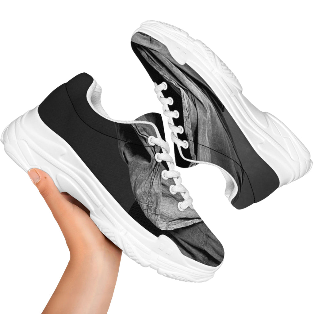 Ghost In The Darkness 3D Print White Chunky Shoes