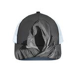 Ghost In The Darkness 3D Print White Mesh Trucker Cap