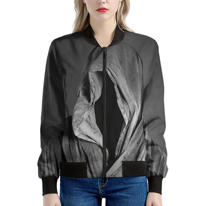 Ghost In The Darkness 3D Print Women's Bomber Jacket