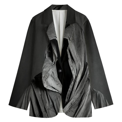 Ghost In The Darkness 3D Print Women's Cotton Blazer
