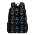 Ghost Samurai Mask Pattern Print 17 Inch Backpack