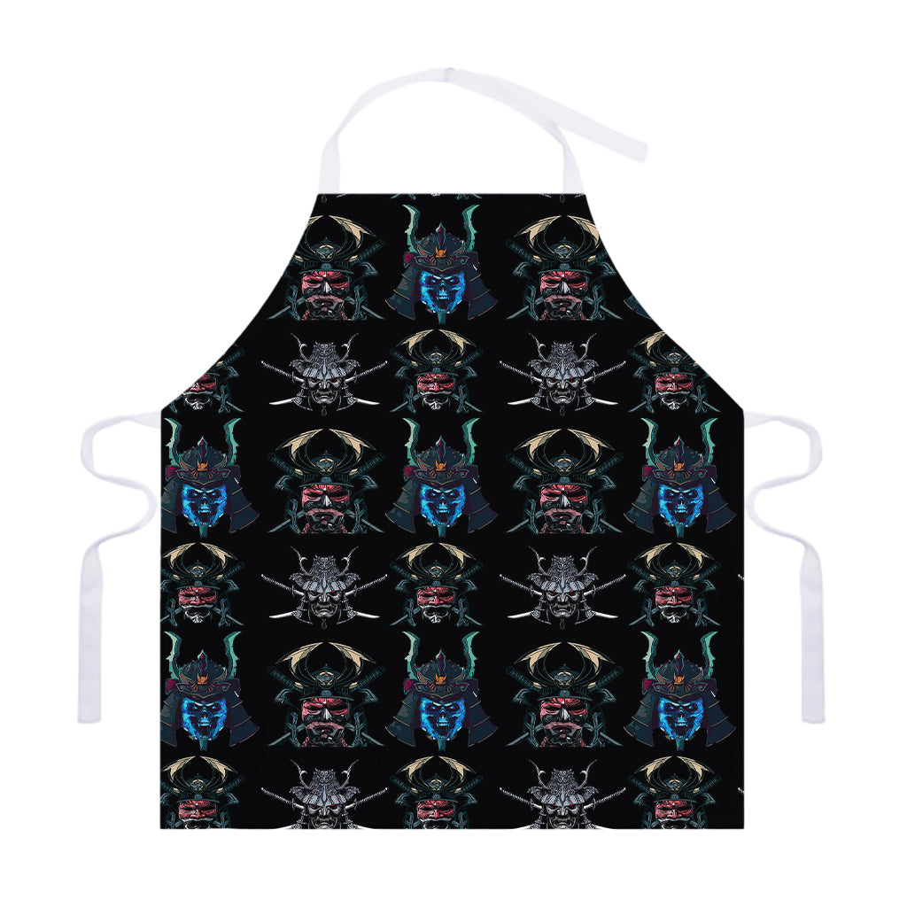 Ghost Samurai Mask Pattern Print Adjustable Apron