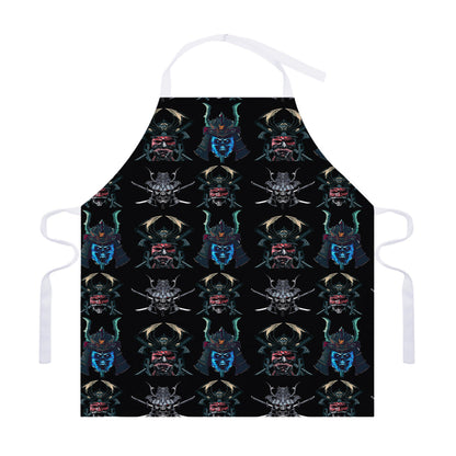 Ghost Samurai Mask Pattern Print Adjustable Apron