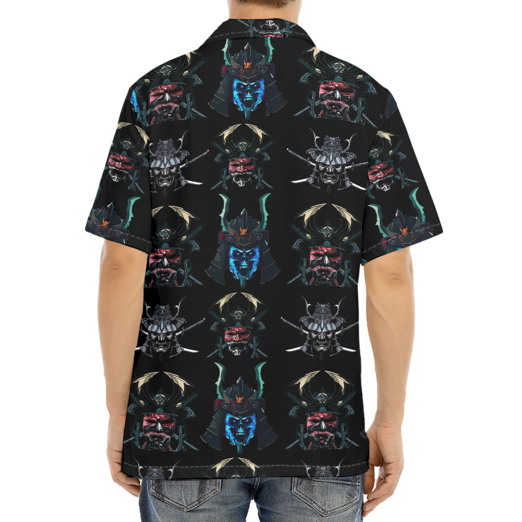 Ghost Samurai Mask Pattern Print Aloha Shirt