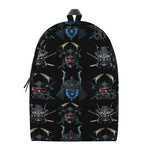 Ghost Samurai Mask Pattern Print Backpack