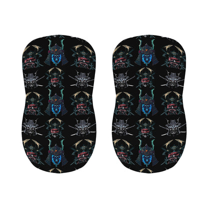 Ghost Samurai Mask Pattern Print Bar Stool Covers