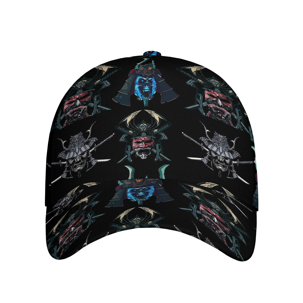 Ghost Samurai Mask Pattern Print Baseball Cap