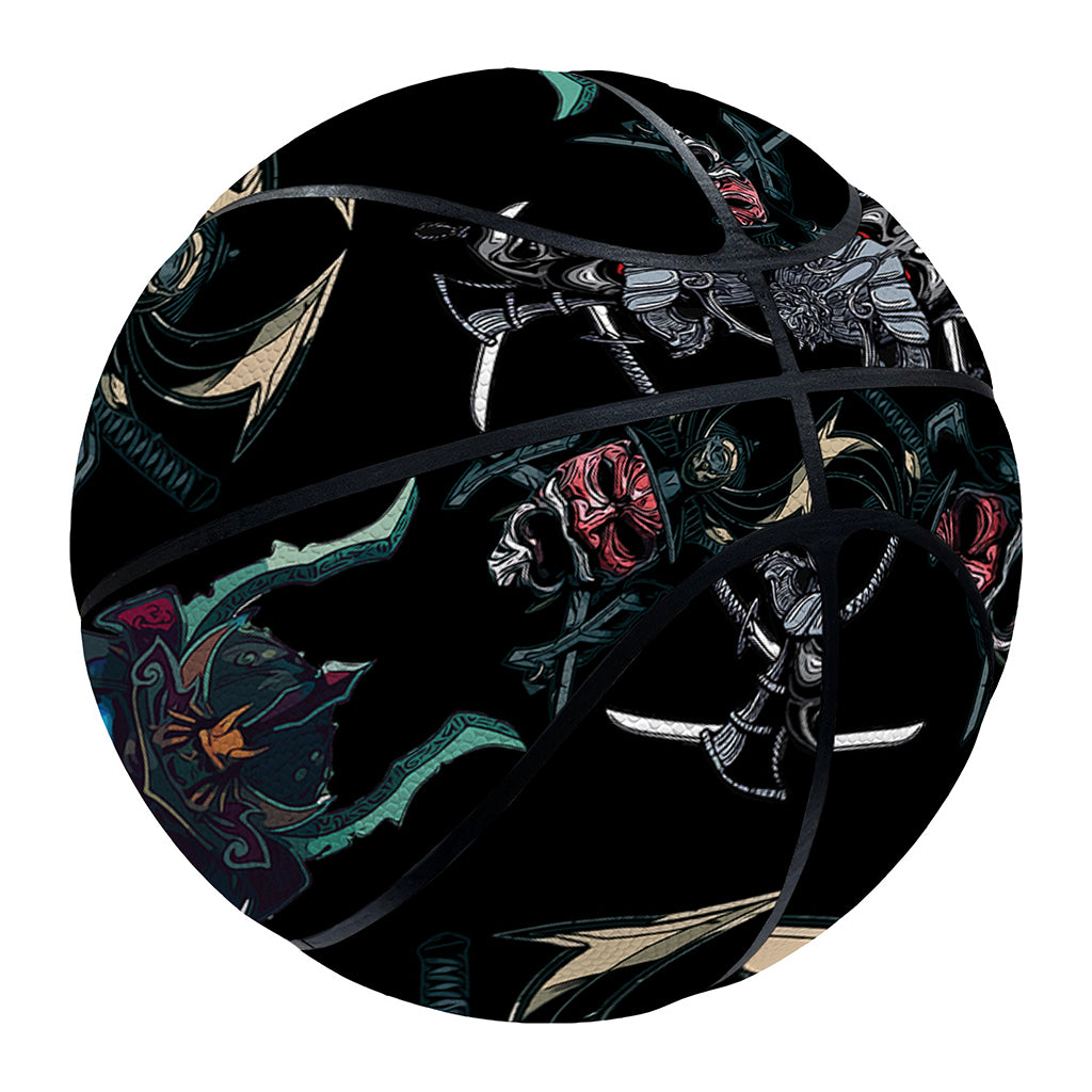 Ghost Samurai Mask Pattern Print Basketball