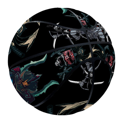 Ghost Samurai Mask Pattern Print Basketball