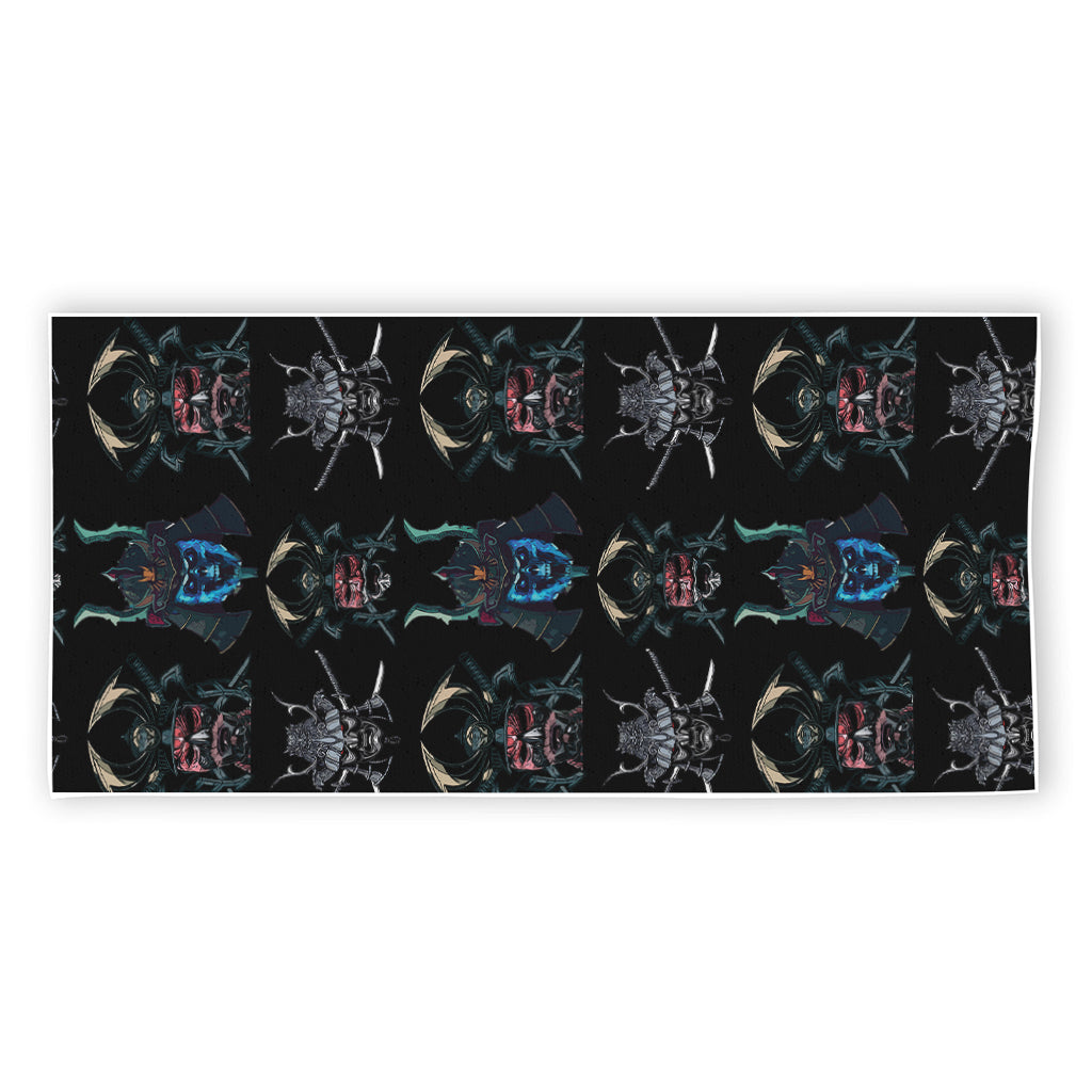 Ghost Samurai Mask Pattern Print Beach Towel