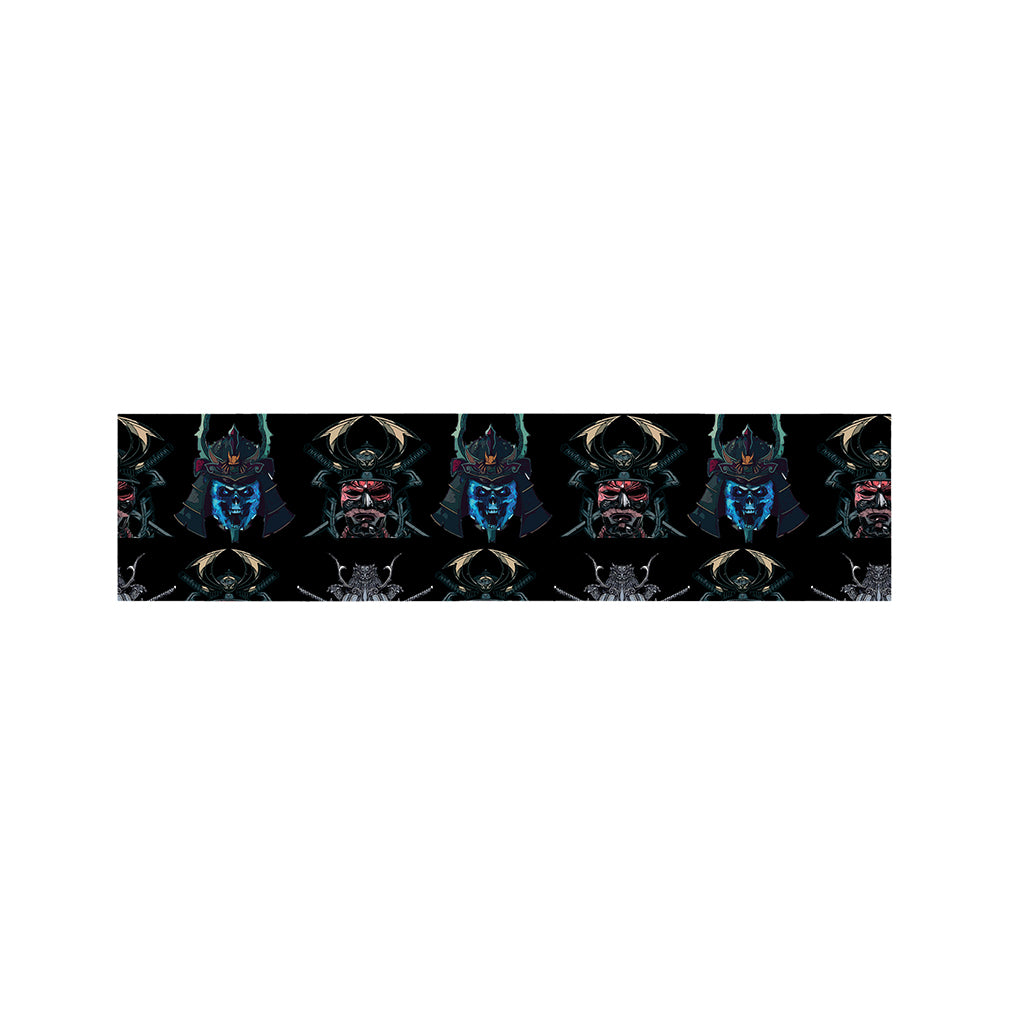 Ghost Samurai Mask Pattern Print Bed Runner