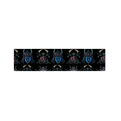 Ghost Samurai Mask Pattern Print Bed Runner