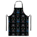 Ghost Samurai Mask Pattern Print Bib Apron With Pocket